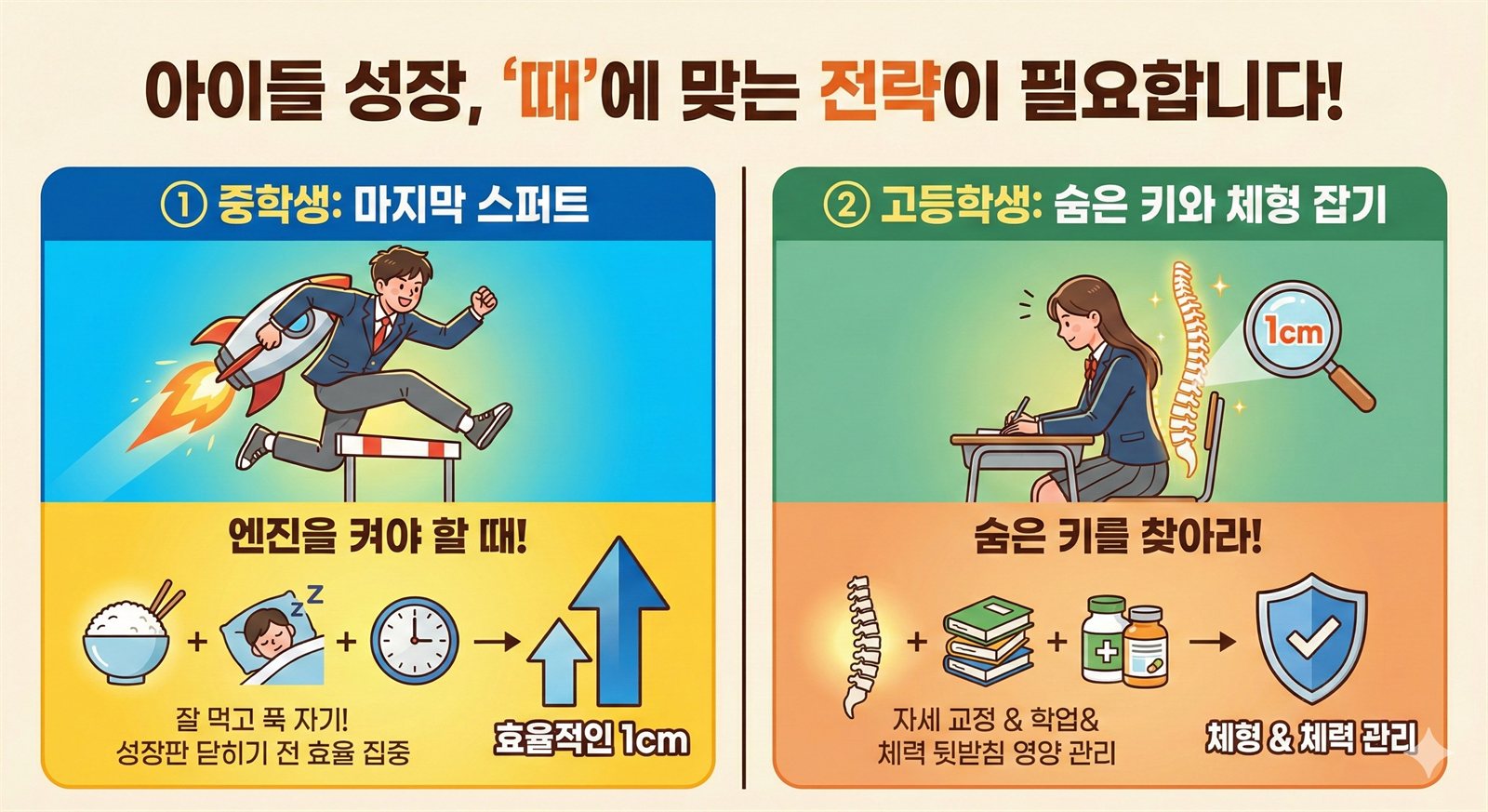 청소년키성장영양제. 중학생, 고등학생 시기별로 전략이 달라야 해요. [방 관련 이미지